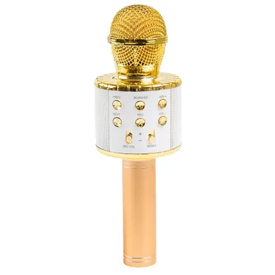 Smiki, mikrofon bluetooth z głośnikiem, złoty