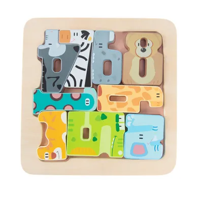 Smiki, puzzle drewniane, cyfry, 9 elementów