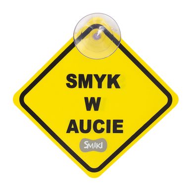 Smiki, Smyk w aucie, tabliczka samochodowa na przyssawkę