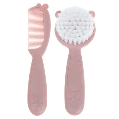 Smiki, szczotka i grzebień, zestaw do pielęgnacji włosów, różowy