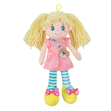 Smiki, szmaciana lalka w sukience, 36 cm, blondynka