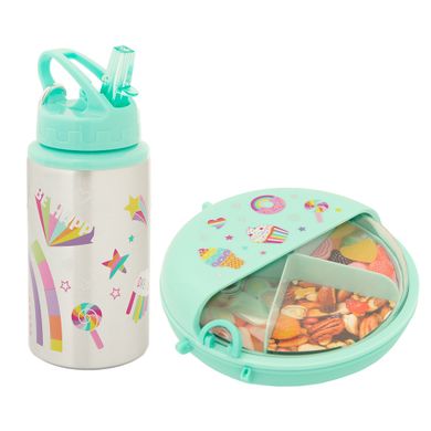 Smiki, zestaw śniadaniowy, bidon + lunchbox obrotowy