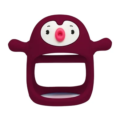 Smily Mia, gryzak silikonowy, pingwin, buddy, red