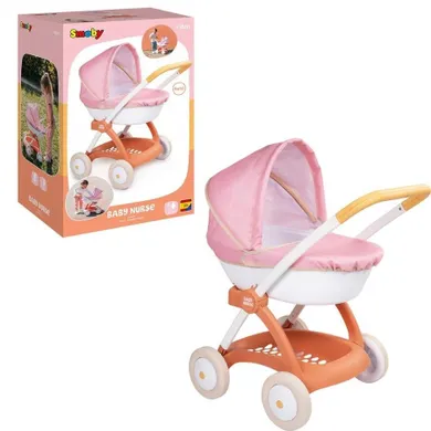 Smoby, Baby Nurse, głęboki wózek dla lalek, różowy