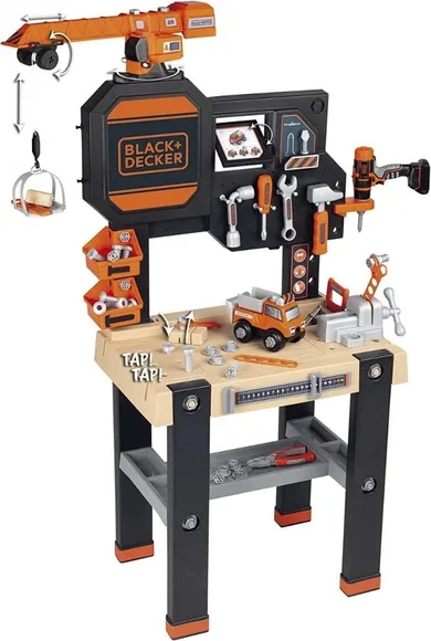 Smoby, Black&Decker, warsztat z dźwigiem