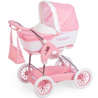 Smoby, Inglesina, wózek dla lalek, 3w1 z torbą, różowy