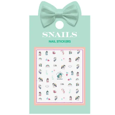 Snails, naklejki na paznokcie, jednorożce