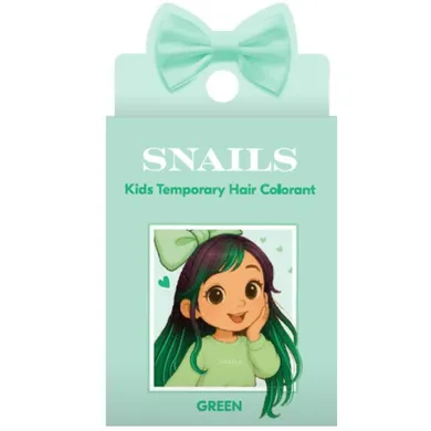 Snails, zmywalna kreda do włosów, zielona