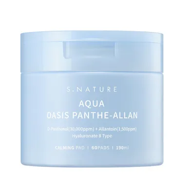 S.Nature, Aqua Oasis Panthe-Allan Calming Pad, łagodzące płatki do twarzy, 60 szt.