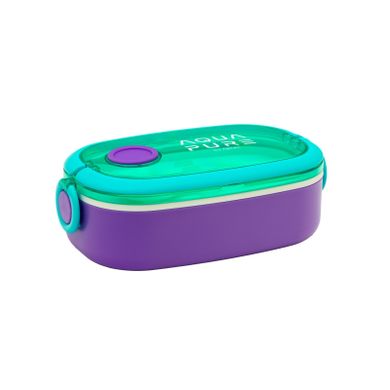 Śniadaniówka Aqua Pure ze sztućcami - mint/lavender