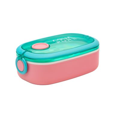 Śniadaniówka Aqua Pure ze sztućcami - mint/pink