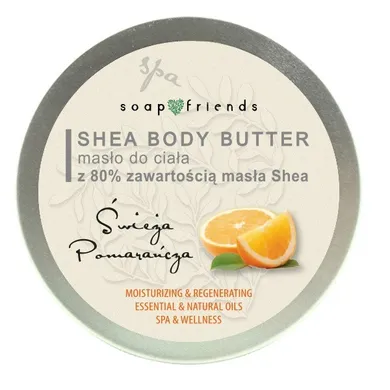 Soap&Friends, Shea Butter 80%, masło do ciała, Pomarańcza, 200 ml