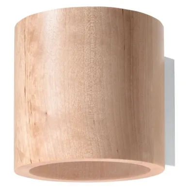 Sollux Lighting, kinkiet, Orbis, naturalne drewno