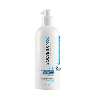 Solverx, Atopic Skin, żel do mycia i demakijażu twarzy, 200 ml