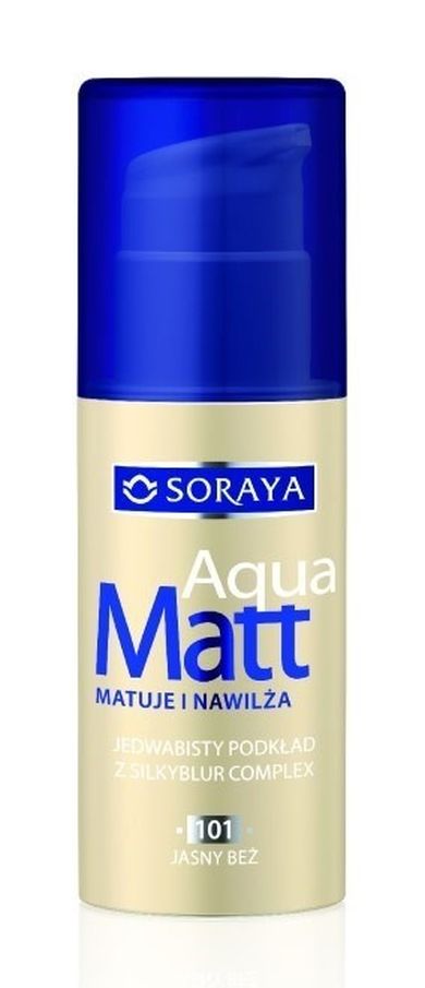 Soraya, Aqua Matt, podkład matująco-nawilżający, nr 101, jasny beż, 30 ml