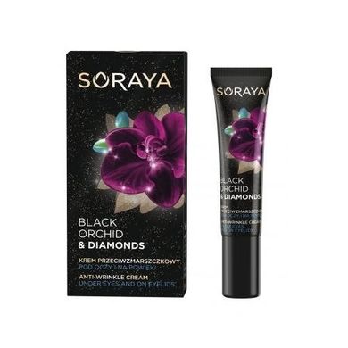 Soraya, Black Orchid & Diamonds, krem przeciwzmarszczkowy pod oczy i na powieki, 15 ml