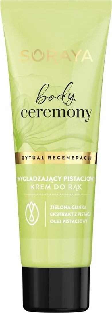 Soraya, Body ceremony, wygładzający krem pistacjowy do rąk, 50 ml