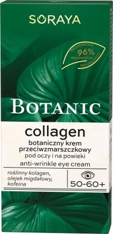 Soraya, Botanic, Collagen, 50-60+ botaniczny krem przeciwzmarszczkowy pod oczy i na powieki, 15 ml