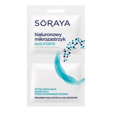 Soraya, Hialuronowy Mikrozastrzyk Duo Forte, wygładzająca maseczka przeciwzmarszczkowa, 2-5 ml