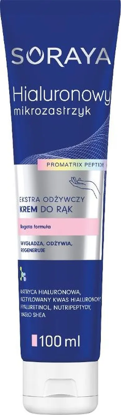 Soraya, Hialuronowy Mikrozastrzyk Pro Matrix, ekstra odżywczy krem do rąk, 100 ml