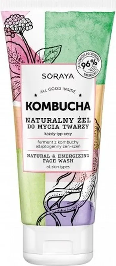 Soraya, Kombucha, naturalny żel do mycia twarzy, każdy rodzaj cery, 150 ml