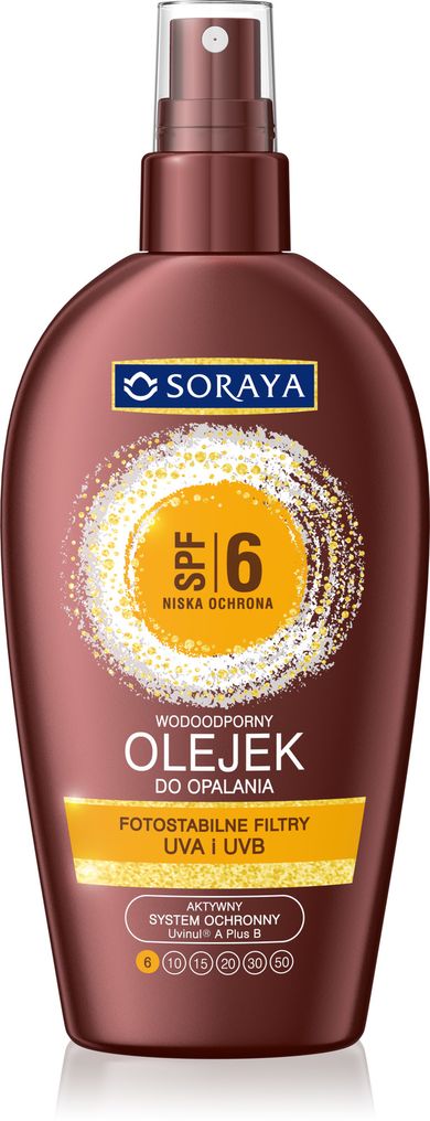 Soraya, olejek do opalania, spray wodoodporny, SPF 6, niska ochrona, 150 ml