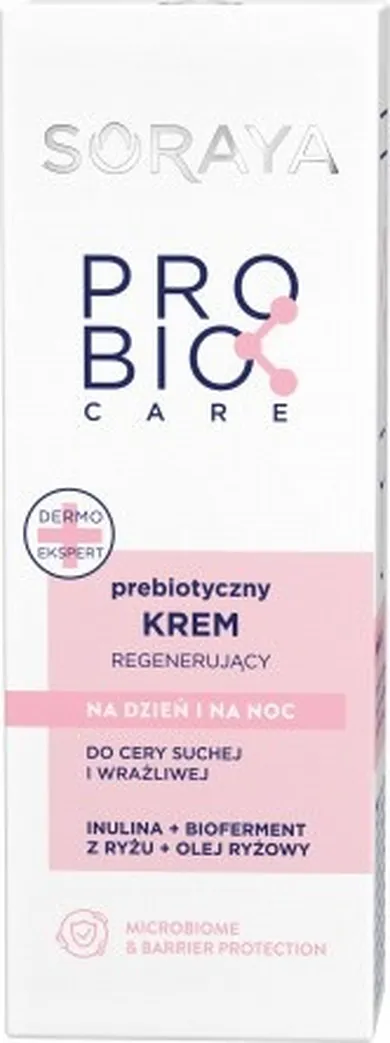 Soraya, Probio Care, prebiotyczny krem regenerujący na dzień i noc do cery suchej i wrażliwej, 50 ml