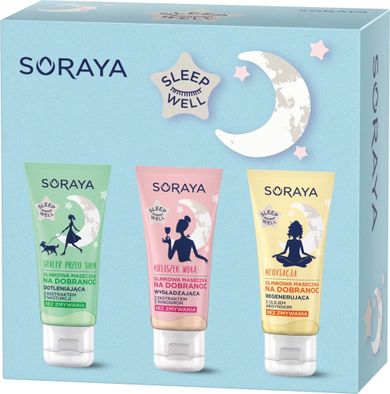 Soraya, zestaw prezentowy Sleep Well, maseczka do twarzy na noc, 3-30 ml