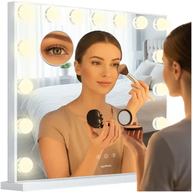 Soulima, lusterko kosmetyczne, LED, 58-46 cm