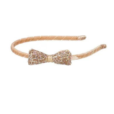 Souza! Francis, opaska z kokardą i cekinami, złota