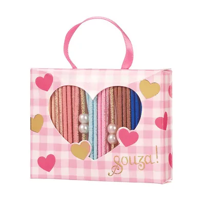 Souza! Lente, gumki do włosów z perełkami w różowym pudełeczku, 24 szt.