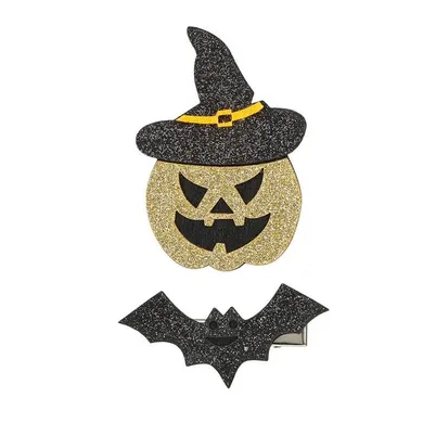 Souza! spinki do włosów, Halloween, dynia i nietoperz, 2 szt.