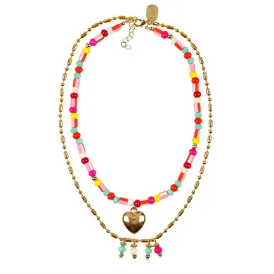 Souza! Syta, podwójny naszyjnik, łańcuszek i grube koraliki z zawieszką