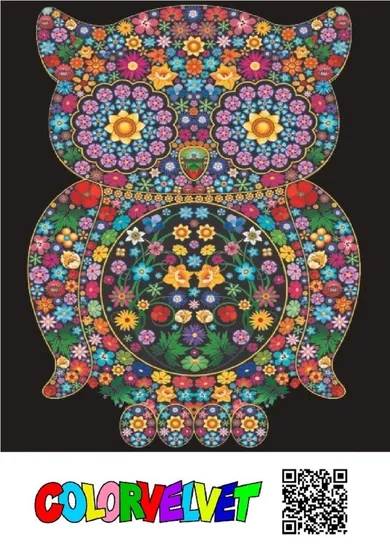 Sowa. Kolorowanka welwetowa, 47-35 cm