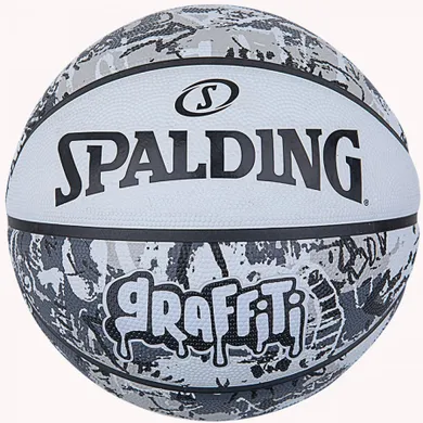 Spalding, piłka koszykowa, Graffitti, rozmiar 7, biały