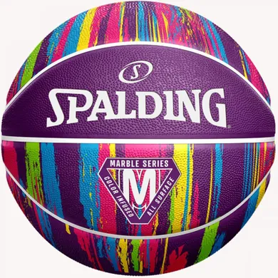 Spalding, piłka koszykowa, Marble, rozmiar 7, fioletowy