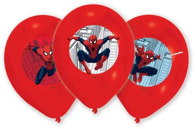 Spider-Man, balony z kolorowym nadrukiem, 6 szt.