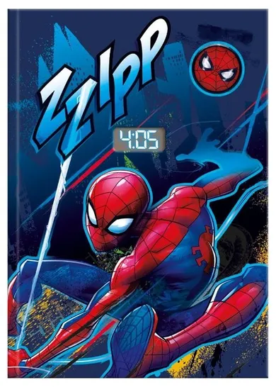 Spider-Man, notatnik z zegarkiem LCD, 1 szt.