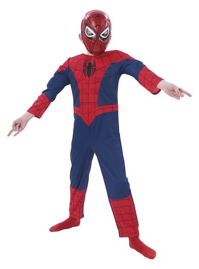 Spider-Man, strój karnawałowy dla dzieci, z maską deluxe, rozmiar 128 cm