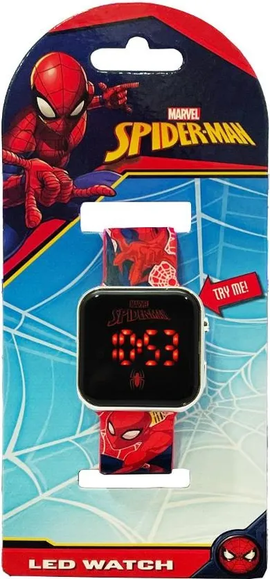 Spider-Man, zegarek LED z kalendarzem