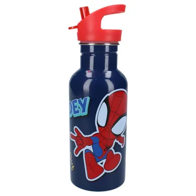 Spidey, Take A Sip, bidon ze słomką, niebieski, 500 ml