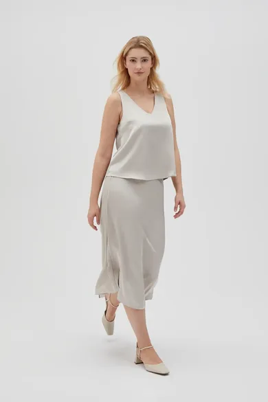 Spódnica damska, beżowa, Moodo