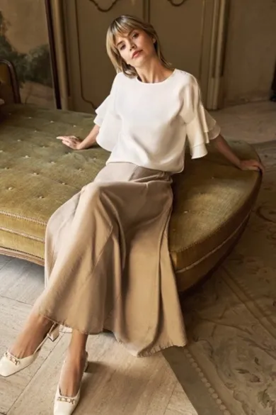 Spódnica damska, beżowa, Moodo