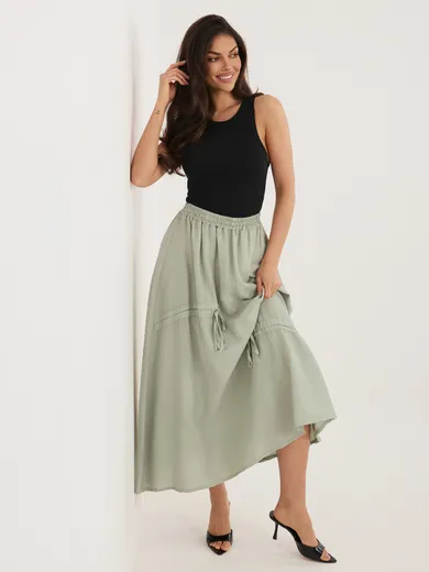 Spódnica damska, khaki, Italy Moda