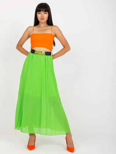 Spódnica damska, plisowana, zielona, Italy Moda