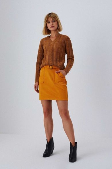 Spódnica damska, żółta, Moodo