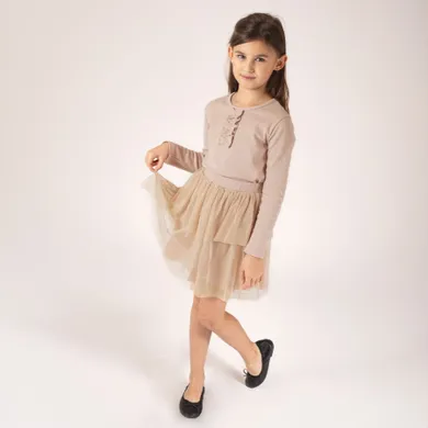 Spódnica dziewczęca, beżowa, Nicol