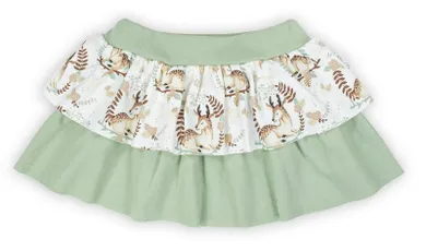 Spódnica dziewczęca, ecru-zielona, Nicol