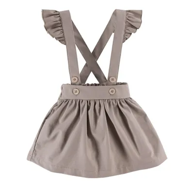 Spódnica ogrodniczka dziewczęca, beżowa, Eevi