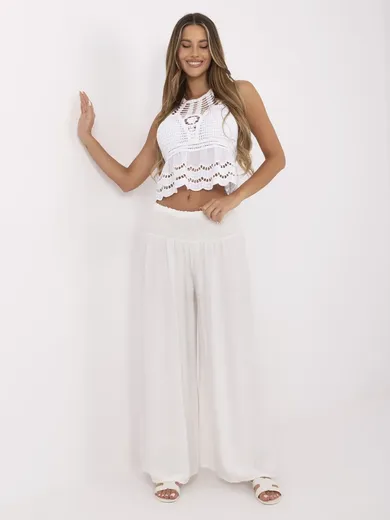 Spodnie damskie, ecru, Italy Moda
